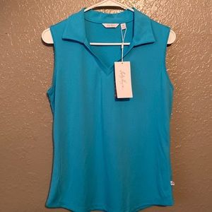 NWT Aqua Blue Golf Shirt MEDIUM